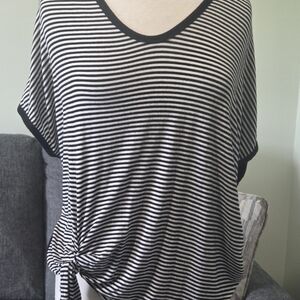 Striped Black and White Women's Tee